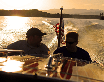 Two People Boating on the Water